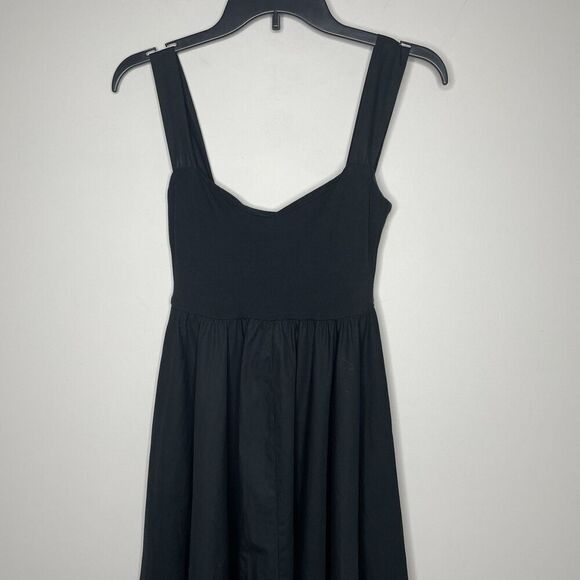 J.CREW Tank Midi Dress Women XXS Poplin Skirt NEW Black A-Line Pockets CA647 - Picture 6 of 16